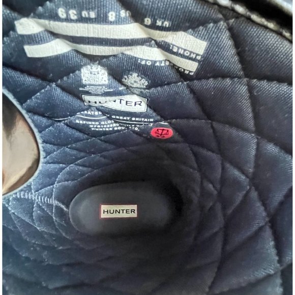 Hunter Dark Gray Rubber Quilter Knee-High Rain Boots, Size 8 - Picture 11 of 11